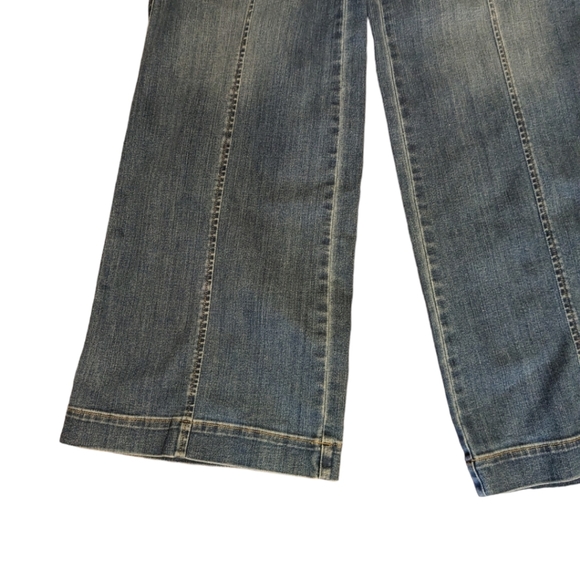 Spanx seam front wide leg pull on slimming denim jeans NWT sz M tall L34" sz M - Picture 7 of 13